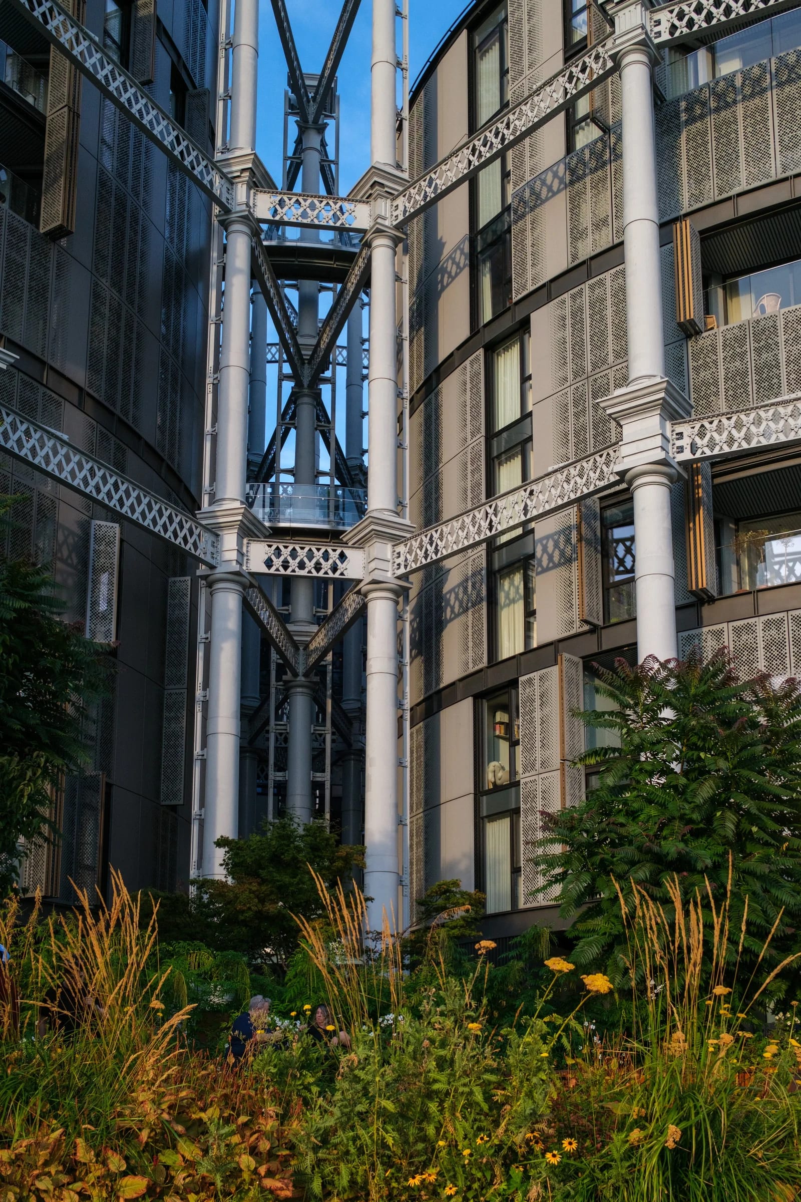 Ornate Architecture Above Lush Urban Garden