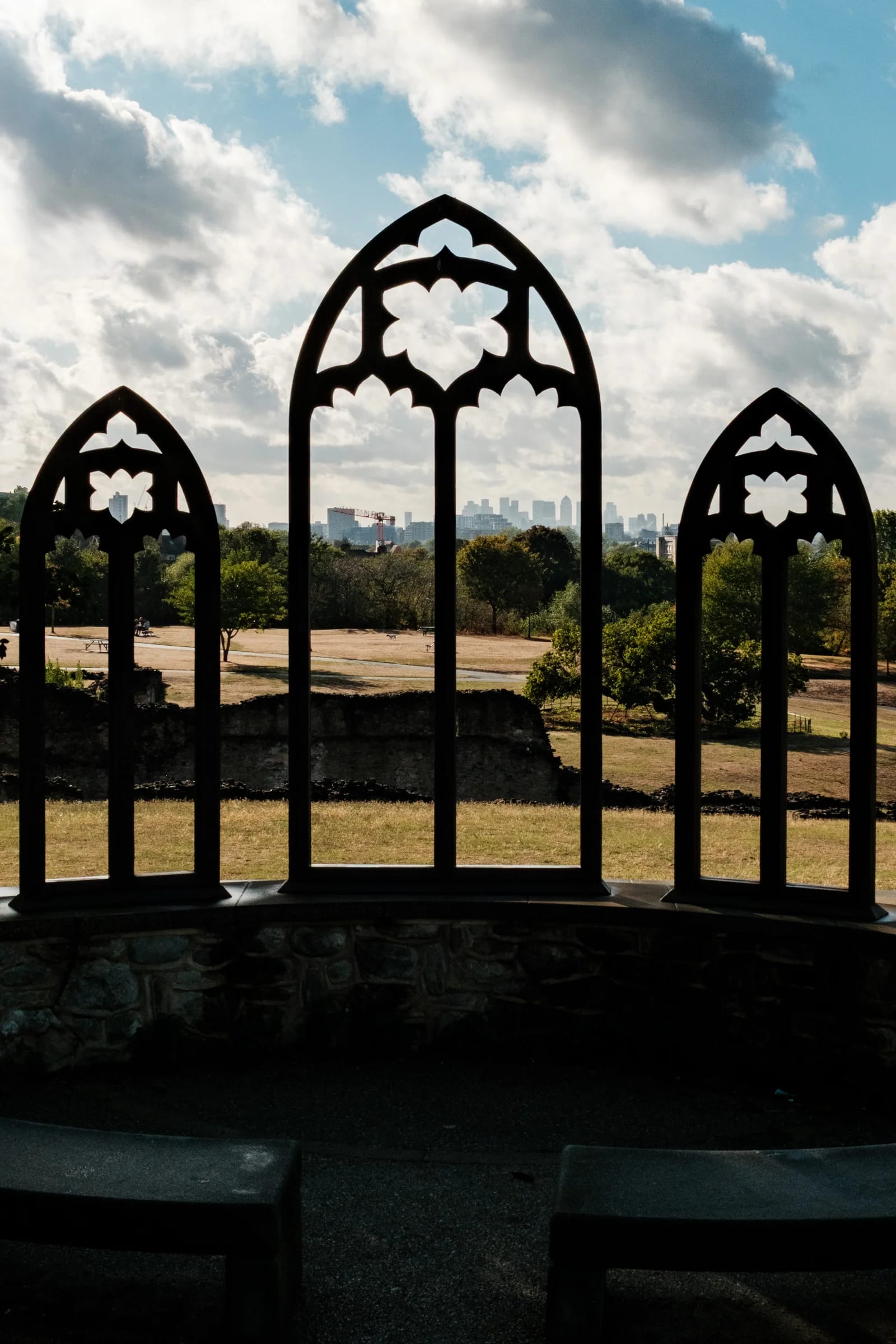 London Cityscape Framed by Ruins