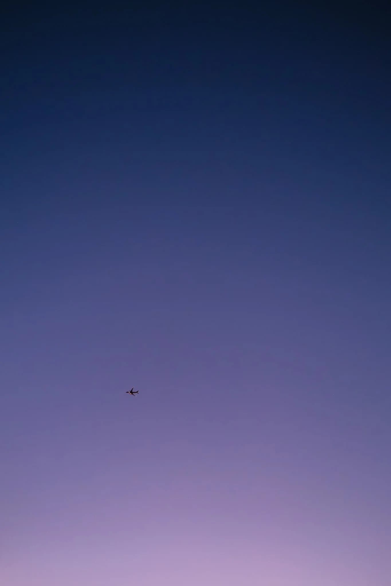 Airplane in Twilight Sky