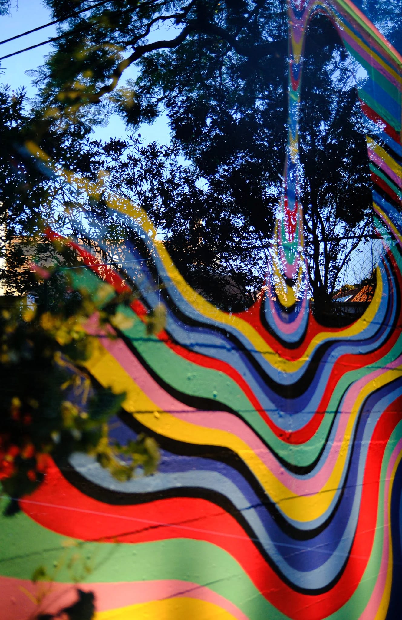 Colorful Wavy Mural Reflection