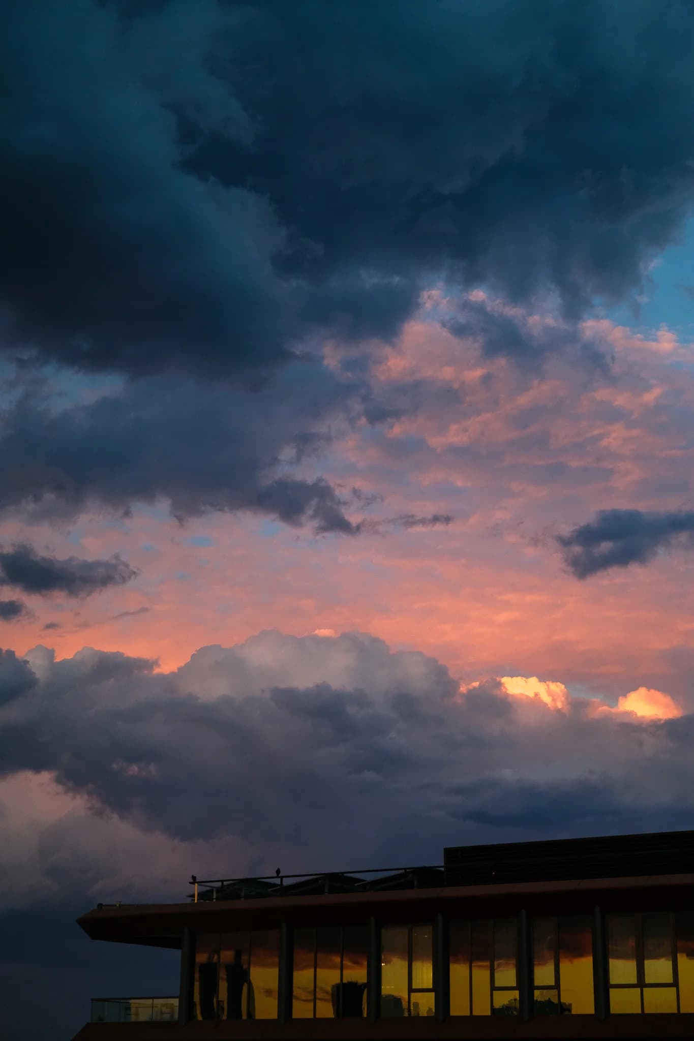 Dramatic Sunset Over Modern Architecture