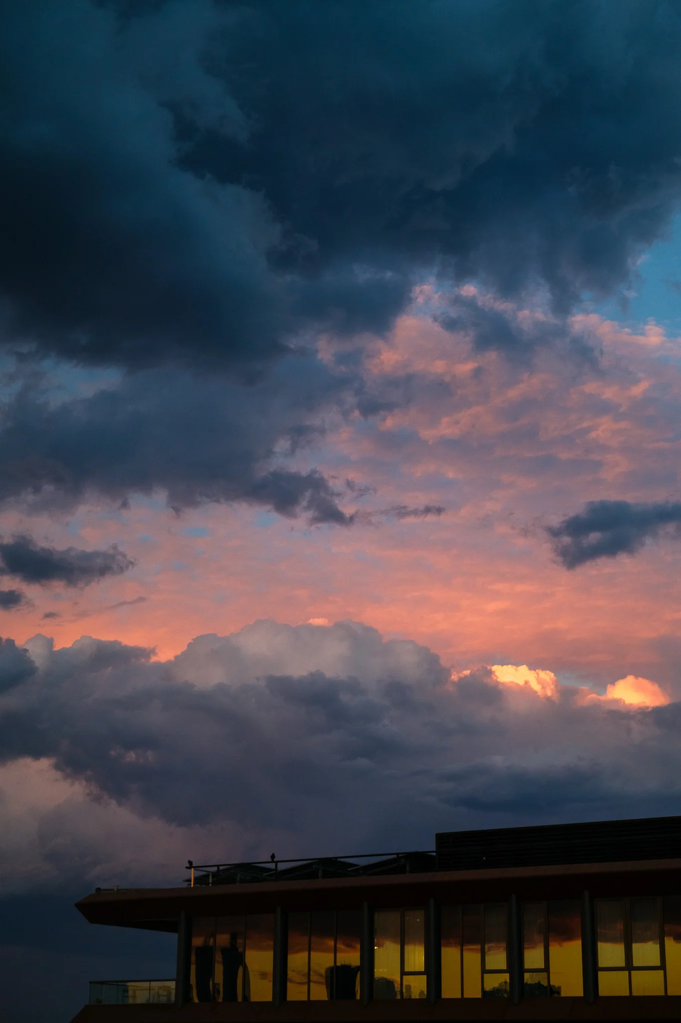 Dramatic Sunset Over Modern Architecture