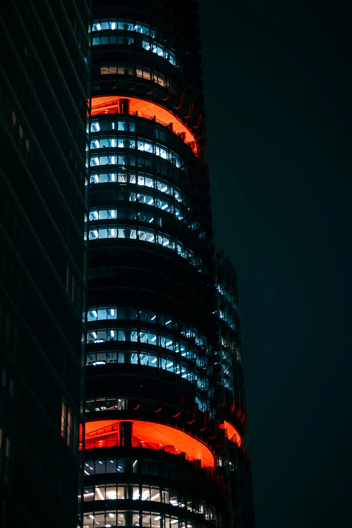 Illuminated Modern Skyscraper