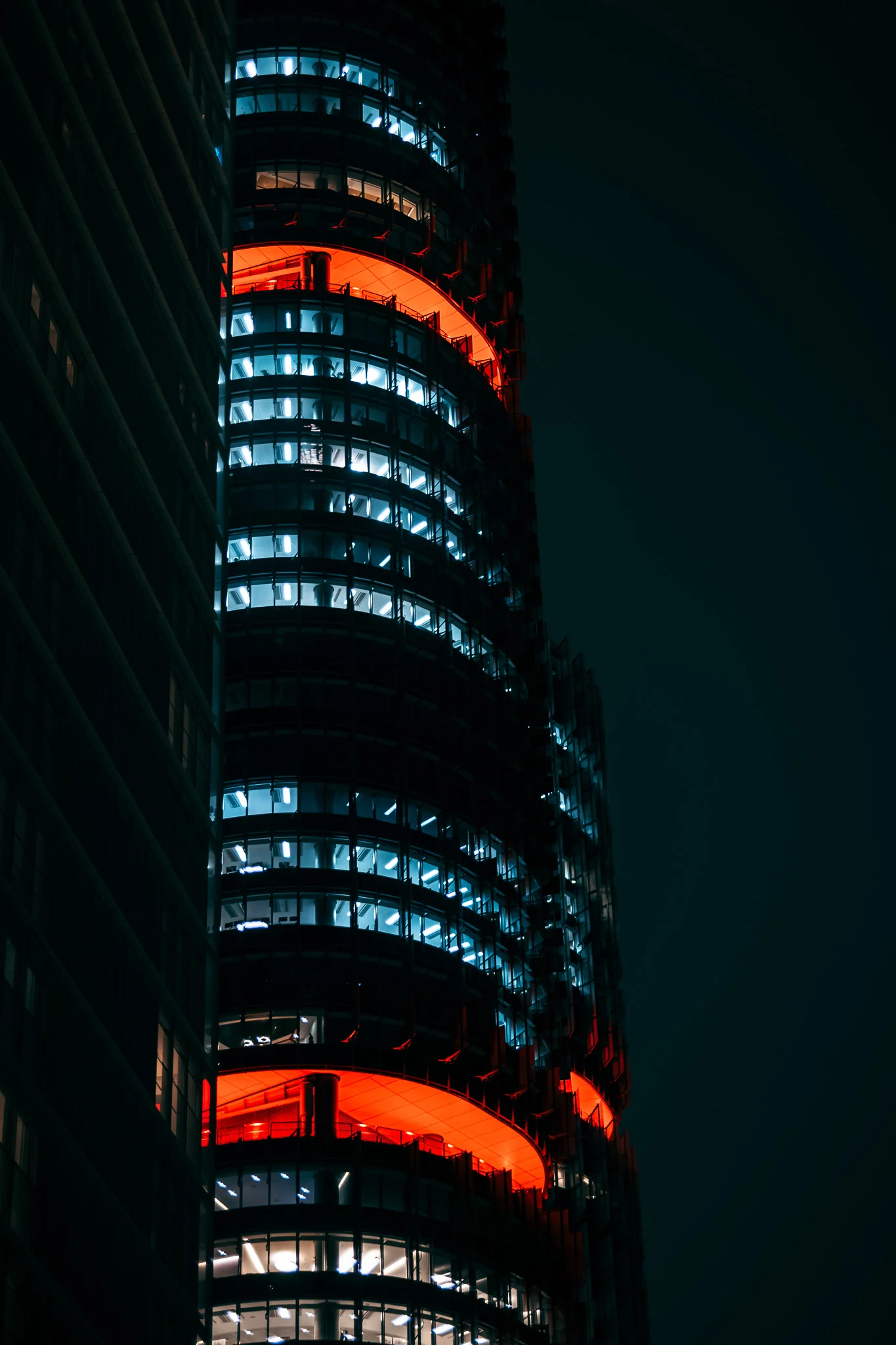 Illuminated Modern Skyscraper