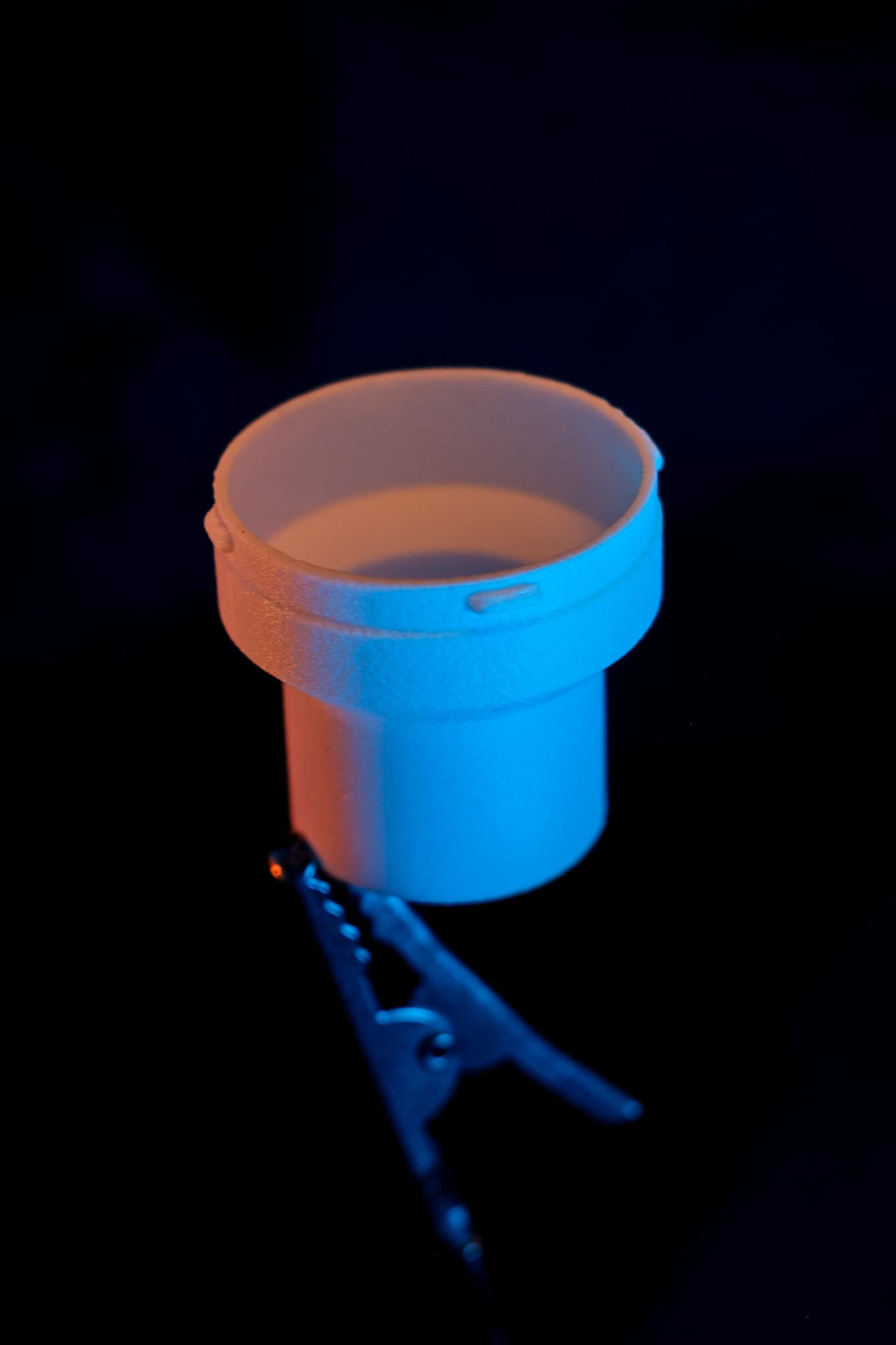 The finished adapter, showing the stepped profile and surface texture of the ABS-GF print