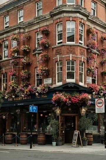 Flower-adorned pub in central London
