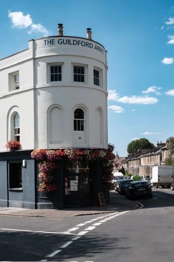 A charming Guildford pub on a sunny day